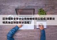 区块链安全审计公司有哪些岗位组成[简要说明具体区块链审计流程]